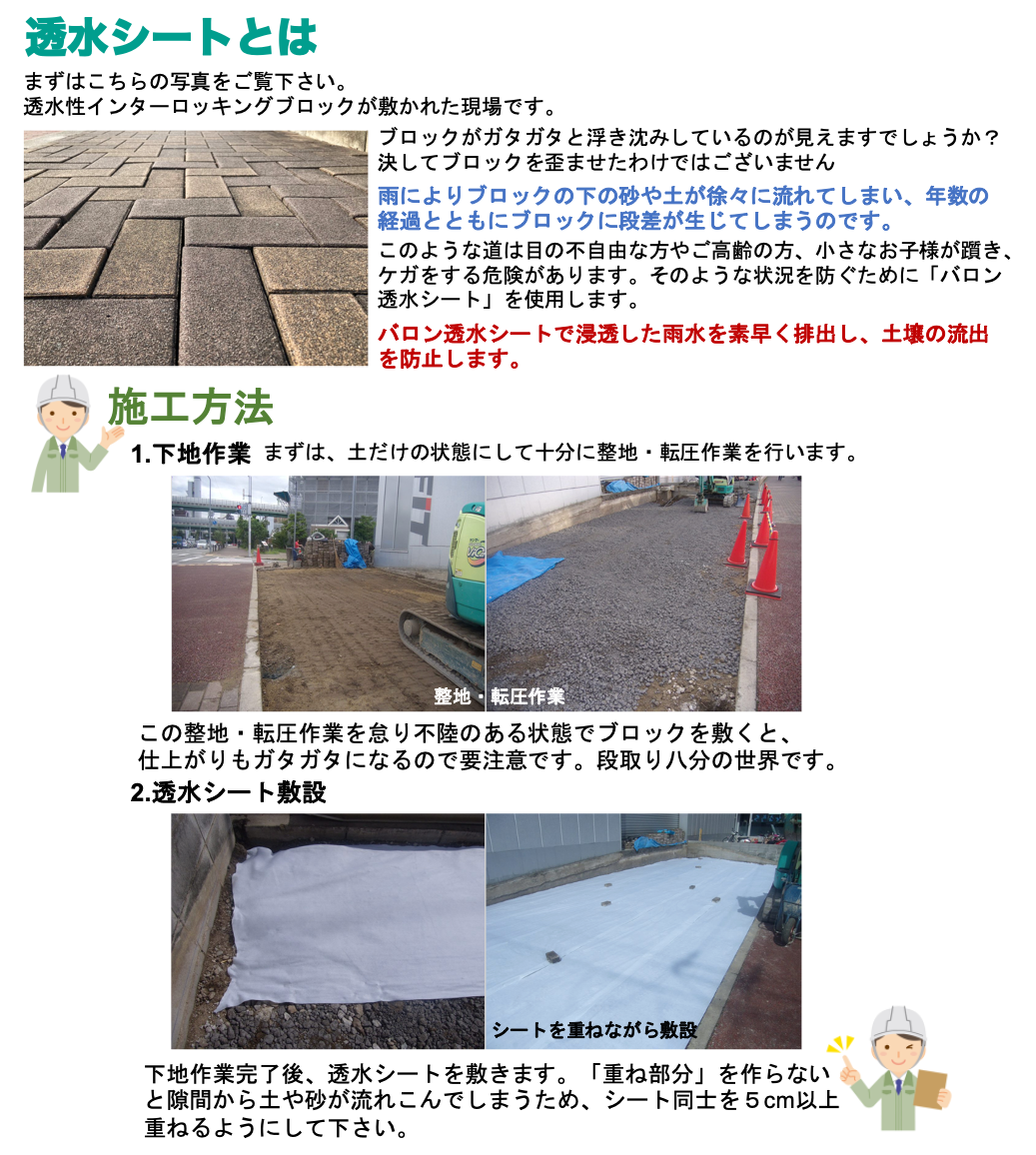 バロン透水シート【短繊維不織布】 建資Low