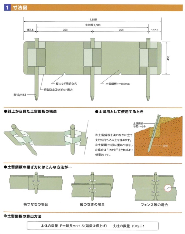 土留鋼板「とまるくん」専用支柱キャップ 建資Low